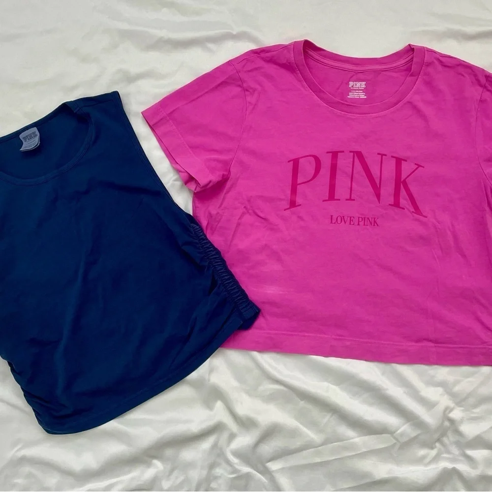 PINK Victoria's Secret Crop Tees - Picture 1 of 6